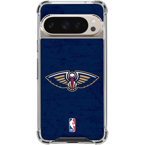 NBA New Orleans Pelicans Distressed Google Pixel 9 Pro XL Clear Case